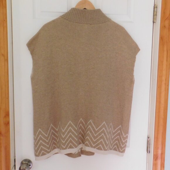 Note Di Anita Wool Cashmere Sweater Poncho Made in Italy Brown One Size - Picture 6 of 6